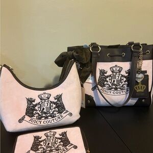NWT Juicy Couture 3-Piece Set: Scottie Dog Tote, Hobo Bag & Wallet